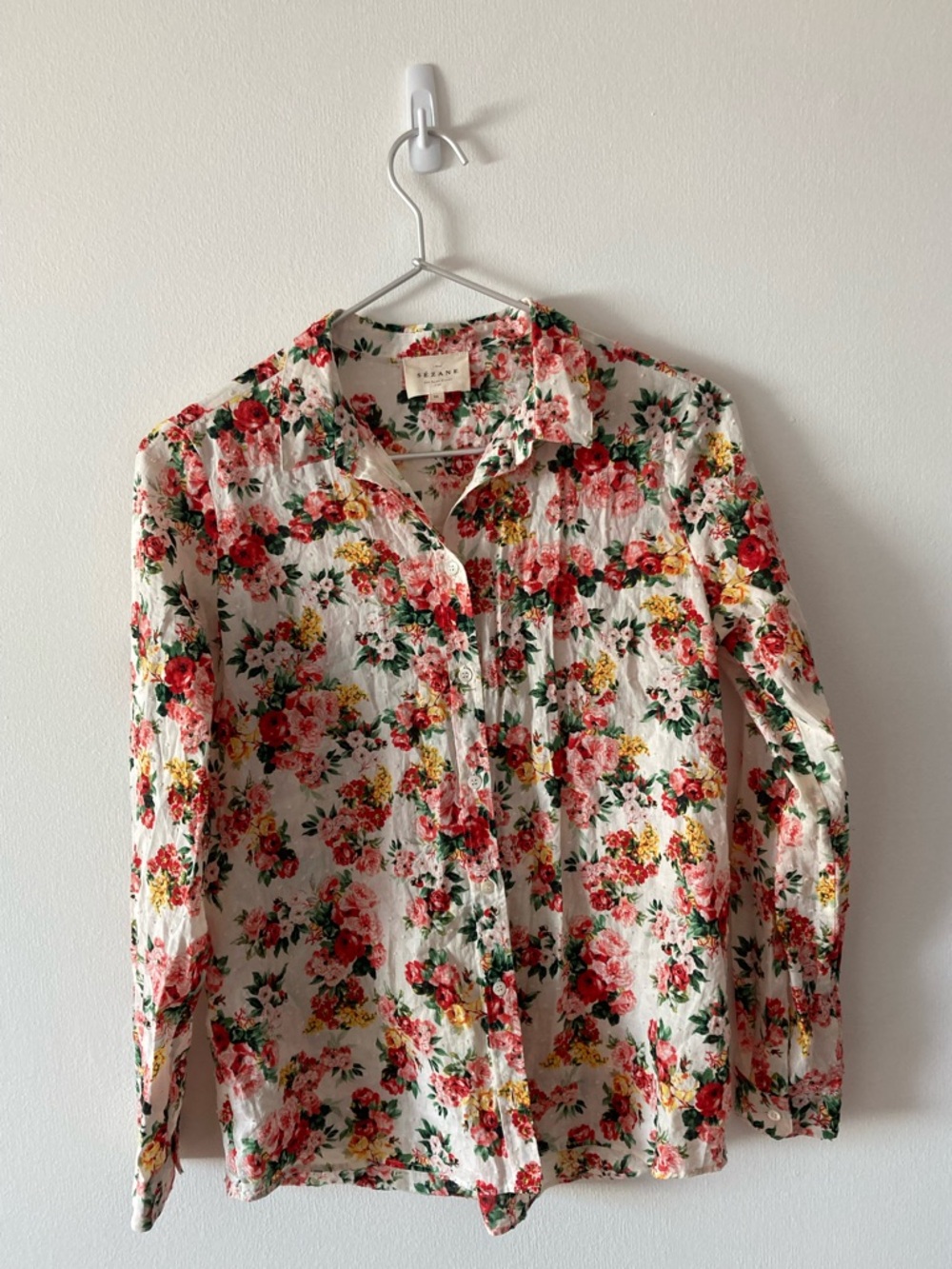 Sezane Pierro Shirt Bouquet De Rose - Size 36 - Picture 3 of 5